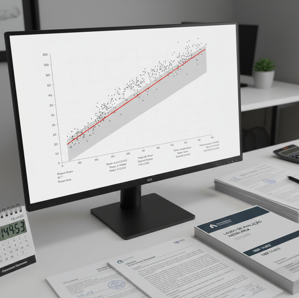 Gráfico de inferência estatística para avaliação de imóveis urbanos conforme a norma NBR 14.653.